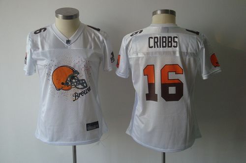 Browns #16 Joshua Cribbs White 2011 Women's Fem Fan NFL Jersey
